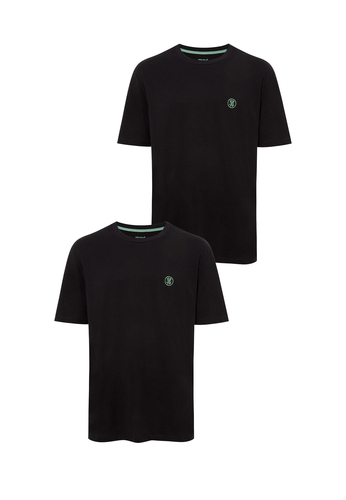 2er-SET Rundhals-T-Shirt mit markantem Brustlogo 