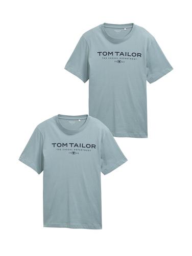 Tom Tailor 2er-SET T-Shirt mit Rundhals und Logo-Print 1962 