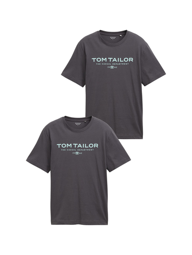 Tom Tailor 2er-SET T-Shirt mit Rundhals und Logo-Print 1962 