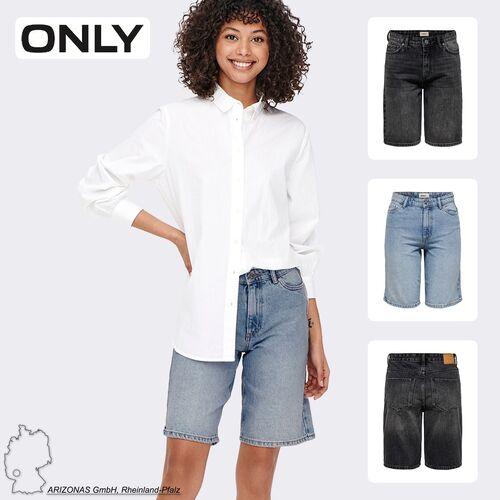 Jeansshorts mit f�nf Taschen und aufgerolltem Saum