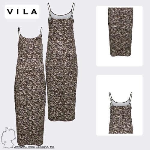 Langes Kleid mit Leopardenmuster und Spaghettitr�gern