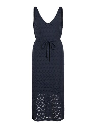 Elegantes Kleid mit V-Ausschnitt und Lochmuster-Design 