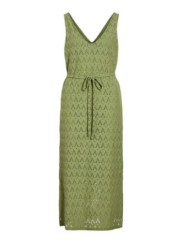 Elegantes Kleid mit V-Ausschnitt und Lochmuster-Design 