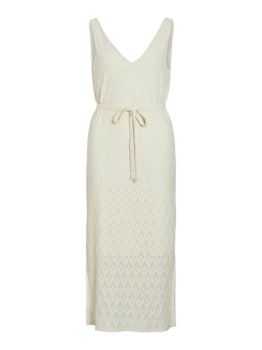 Elegantes Kleid mit V-Ausschnitt und Lochmuster-Design 