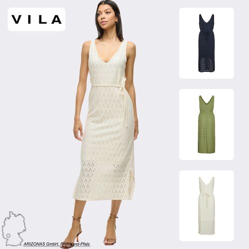 Elegantes Kleid mit V-Ausschnitt und Lochmuster-Design