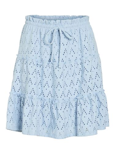 Broderie Anglaise Rock mit R�schen und Kordelzug 