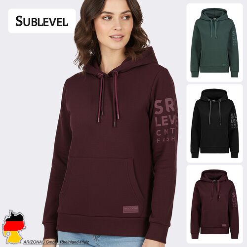 Hoodie Kapuzenpullover mit K�ngurutasche und Textprint