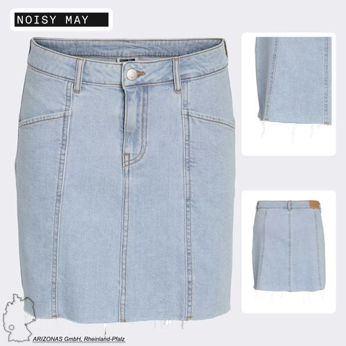 Jeansrock mit Fransensaum und f�nf Taschen