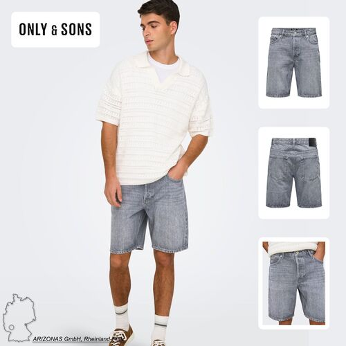 Jeansshorts mit f�nf Taschen und Knopfverschluss