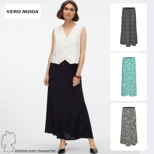 Maxirock mit elastischem Bund und Falten