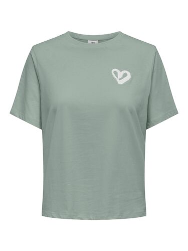 Legeres T-Shirt mit Rundhals und Schriftzug 