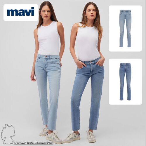 Gerade High-Waist Jeans Hose mit Five-Pocket-Style