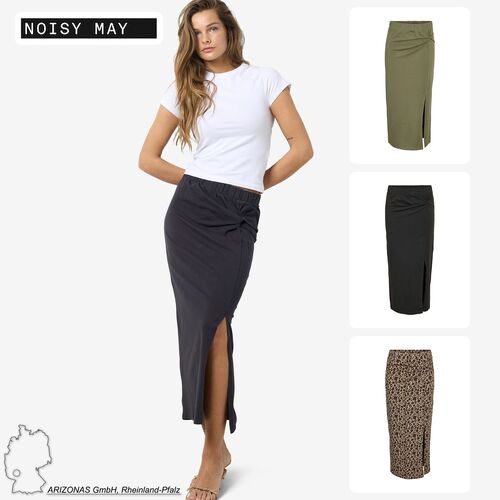 Eleganter Midirock mit Raffung und seitlichem Schlitz