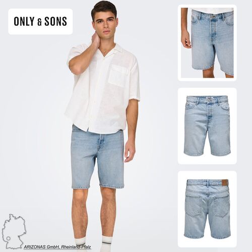 Sommerliche Denim Bermuda -Shorts mit Umschlag
