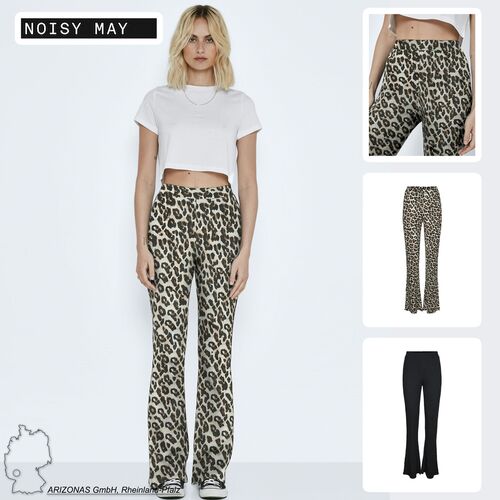 Gerippte Ausgestellte Hose mit Elastischem Bund