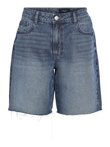 Bermuda Jeansshorts mit ausgefranstem Saum 