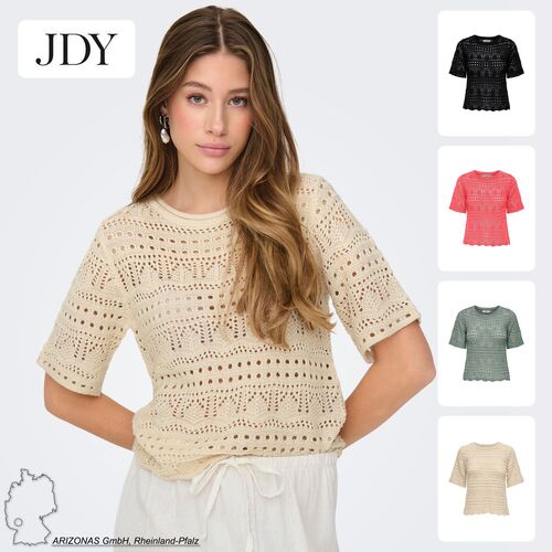 Geh�keltes Kurzarm-T-Shirt mit geometrischem Muster