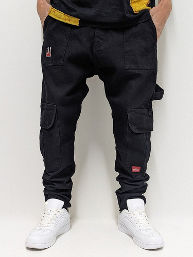 Cargo Baggy Jeans mit Logo Stitching Worker Slim Denim 