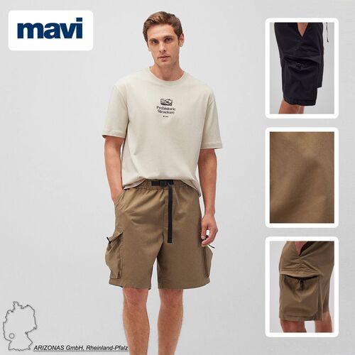 Bermuda Cargo Shorts mit elastischem Bund 