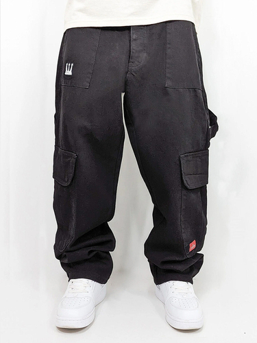 Worker Cargo Baggy Jeans mit Taschen und Stitching 