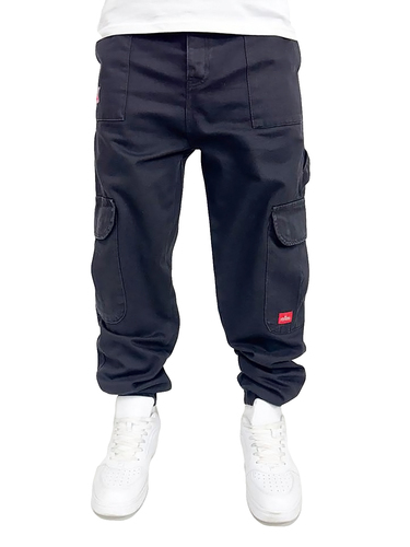 Worker Cargo Jeans mit Patches und Cut-Off Style 