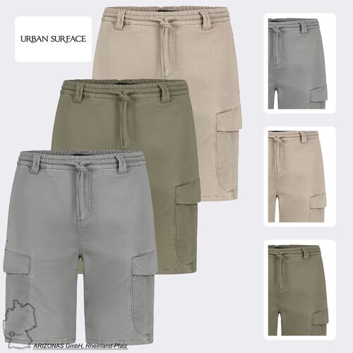 Bermuda Cargo-Shorts mit Kordelzug und Taschen