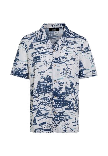 Sommerhemd mit maritimem Print und Knopfleiste 
