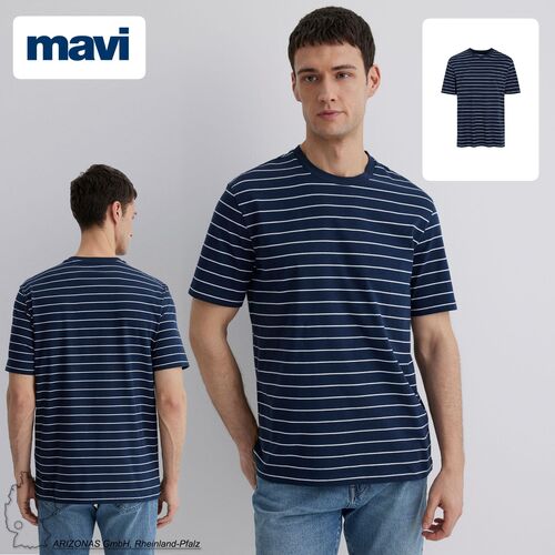 Gestreiftes T-Shirt Casual mit Rundhals