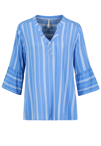 Gemusterte Boho Tunika mit Trompeten�rmeln 