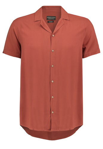 Kurz�rmeliges Hemd mit Knopfleiste und Umlegekragen 