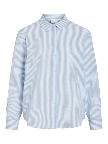 Gestreiftes Langarmhemd mit Knopfleiste und Kragen 