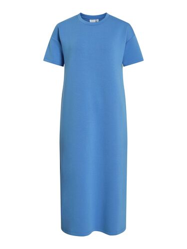 Elegantes Midi-T-Shirt-Kleid mit Rundhalsausschnitt 