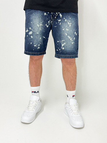 Loose Fit Denim Shorts mit Splatter Print 