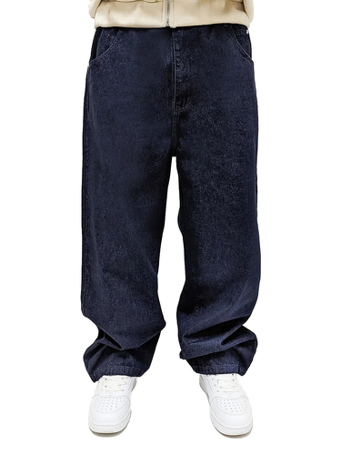 Baggy Fit Jeans mit DADA Stickerei Raw Indigo 