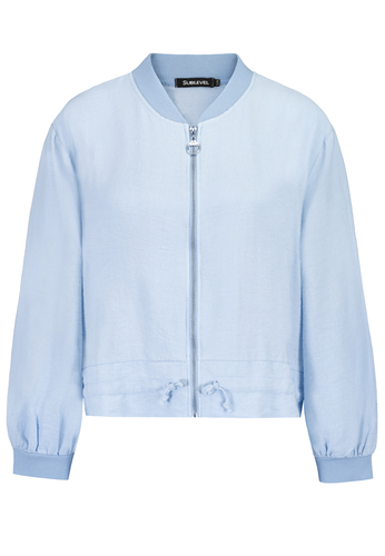 Leichte Bomberjacke Blouson mit Rei�verschluss und Rippb�ndchen 