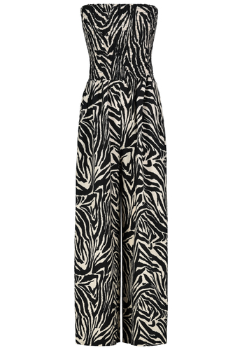 �rmelloser Jumpsuit mit Leo-Muster und Taillierung 