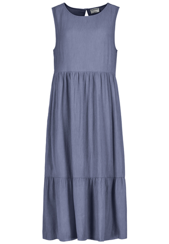 �rmelloses Kleid mit R�schensaum und Schl�ssellochausschnitt 