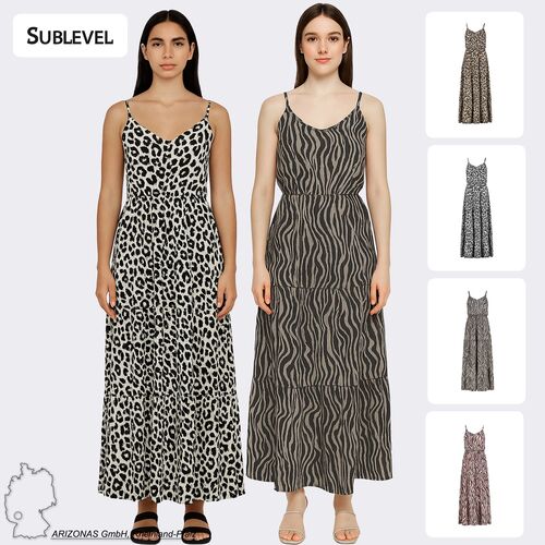 Sommerliches Maxikleid mit Volants und V-Ausschnitt