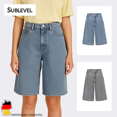 Damen Capri Jeans im Baggy Fit mit weitem Bein