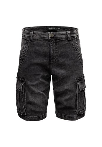 Cargoshorts aus Denim mit Waschung und Stretch A&S 