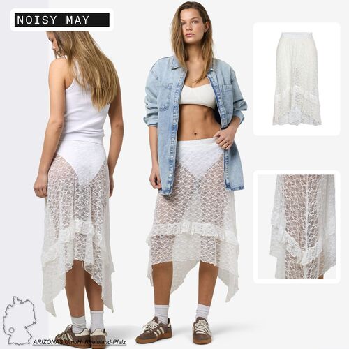 Langer Spitzenrock mit asymmetrischem Saum