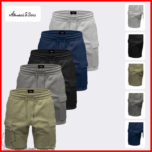 Sweat Bermuda Shorts mit elastischem Bund und Cargotaschen A&S