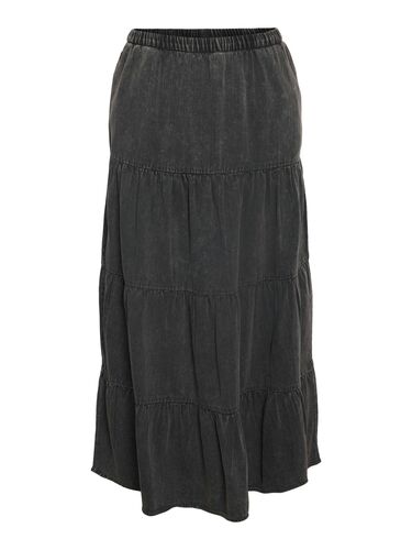 Langer Rock mit R�schen und Vintage Design 