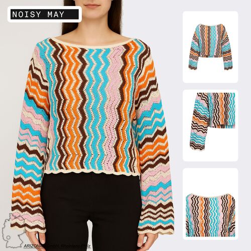 Strickpullover mit Zickzackmuster im Box Fit