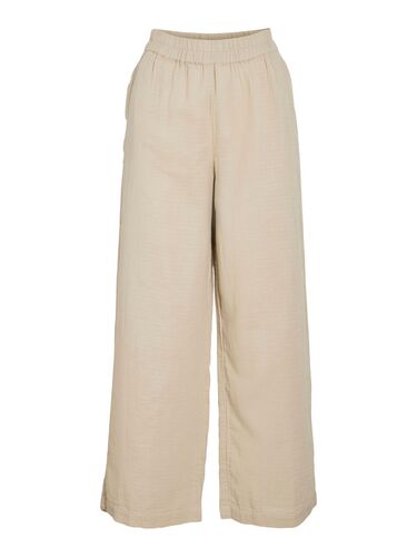 Legere Palazzo Stoffhose mit elastischem Bund und weitem Bein 