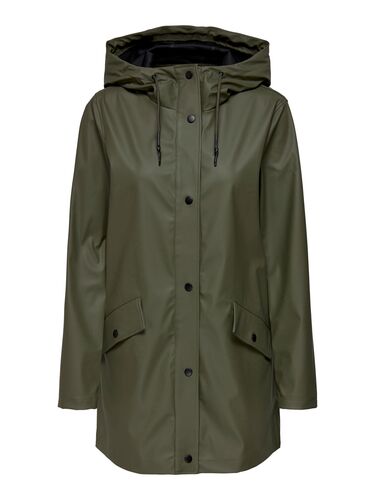Regenmantel mit Kapuze und Druckkn�pfen 