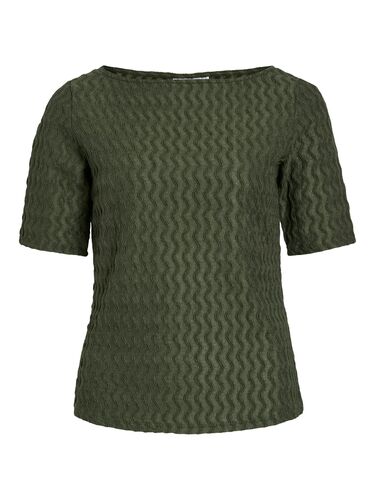 Struktur Design T-Shirt Kurzarm mit Rundhals 