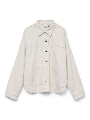 L�ssige Oversized Hemdjacke in Jeansoptik 