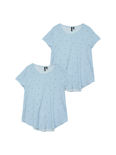 2er-SET Shirt Bluse Rundhals mit kurzen �rmeln 