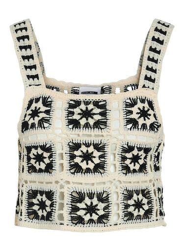 Geh�keltes Crop Top mit Muster 
